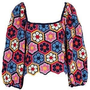 NWT Farm Rio Crochet Sweater